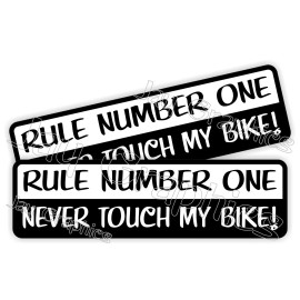 Unbranded NEVER TOUCH MY BIKE Funny Dirt Bike Stickers | Swing Arm Motorcycle Decals KX YZ