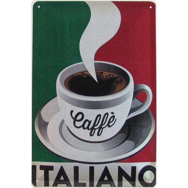 Ontrada Tin Sign 20 x 30 cm Curved Espresso Coffee