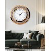 Artloge Crushed Diamond Wall Clock: 24 inch Round Decorative Mirrored