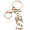 [Looking] Women Keychain Cute Stylish Alphabet Key Ring Pink Initial