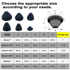 12PCS 1"(25mm) Rubber Grommets Firewall Plug Grommet for Wiring Protection, Waterproof Wire Grommet Tower Shaped, Used for Electrical Plumbing Valves