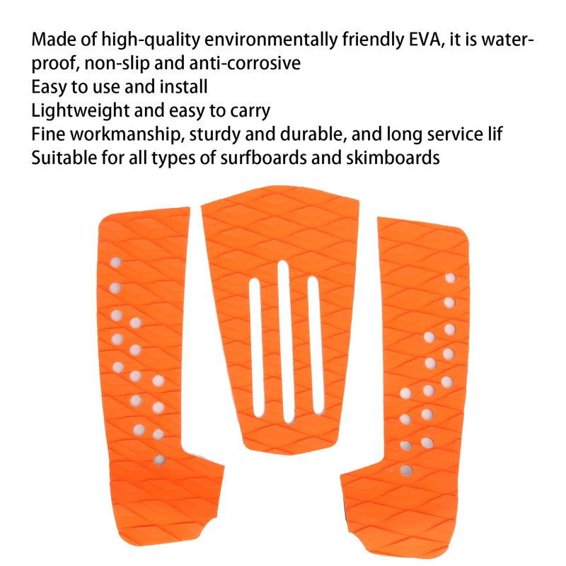 3 Pcs Surfboard Traction Pad AntiSkid MoistureProof Surf Deck Mat