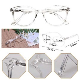 3 Pack Reading Glasses Spring Hinge Stylish Readers Black/Tortoise for Men and Women (3 Transparent, 0.75)