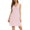 GYS Sleeveless Nightgowns for Women Soft Viscose Sleepwear Pleated Tank