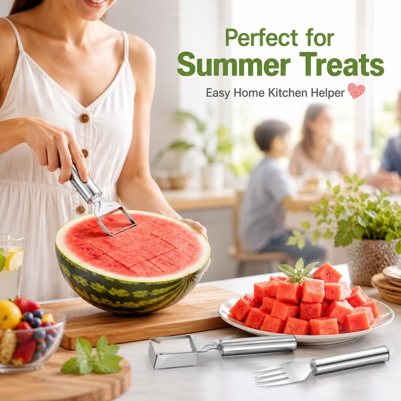 2PCS Watermelon Cutter Slicer for Home Kitchen – Stainless Steel