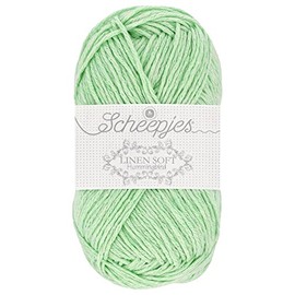 Scheepjes Linen Soft Yarn - 1 x 50g - Color 623 (Groen) | Luxurious Blend of Linen, Cotton, and Acrylic for Knitting and Crochet