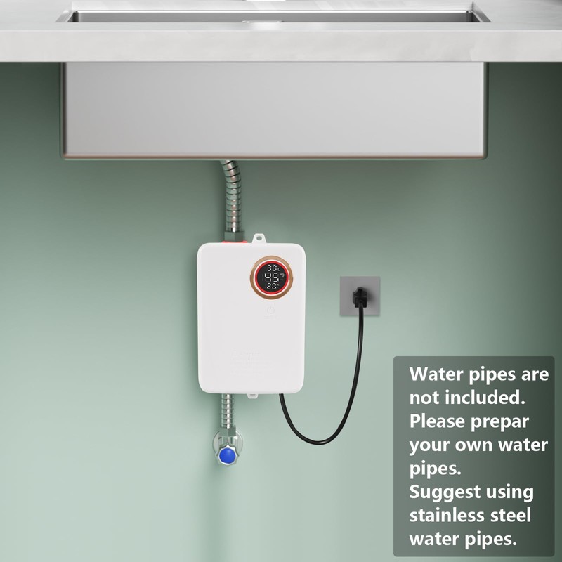 3KW Electric Tankless Water Heater, 110V Electric Water Heater with
