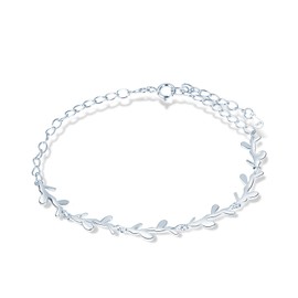 MicLee Women's Silver Bracelet Fashion 925 Sterling Silver Creative Branch Bracelets for Girls Fashion Jewellery Cute Adjustable Chain Long Bracelet, Silver