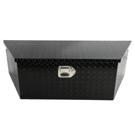 wangtney 39 Inch Trailer Tongue Box Aluminum Trailer Tool Box for Storage Toolbox with Lock & 2 Keys, Black, 39" x 16.5" x 12"