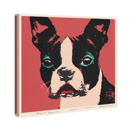 The Oliver Gal Artist Co. Animals Wall Art Canvas Prints 'Carson Kressley-Doggy Warhol' Home Décor, 30" x 30", Red, Black