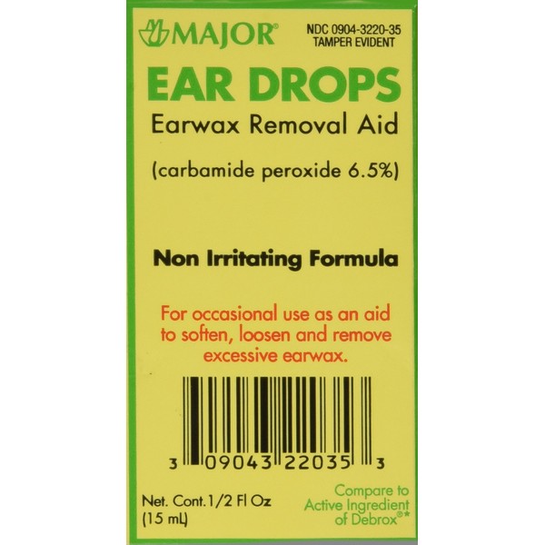 Ear Drops Earwax Removal Aid - 0.5 fl oz by Major Compare to Debrox