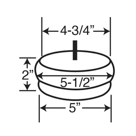 Architectural Products by Outwater BUN31-UN 2 in. x 5-1/2 in. Unfinished Solid Hardwood Round Bun Foot 4 Pack with 4 Free Insert Nuts and Drill Bit