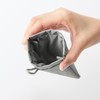 Mu-in Ryohin Wrinkle Nylon One-Handed Opening Flat Pouch - Gray