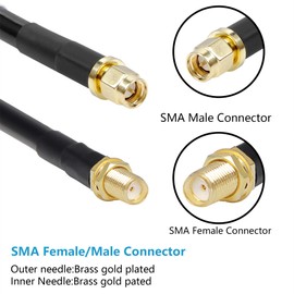 TOPGOOSE 1ft SMA Male to SMA Female Cable 2PCS, S-MR195 Pure Copper Low Loss Extension Coaxial - Antenna Lead Extender for 4G LTE, 5G Modems Routers, Ham Radio, ADS-B, GPS (50 Ohm Not for TV)