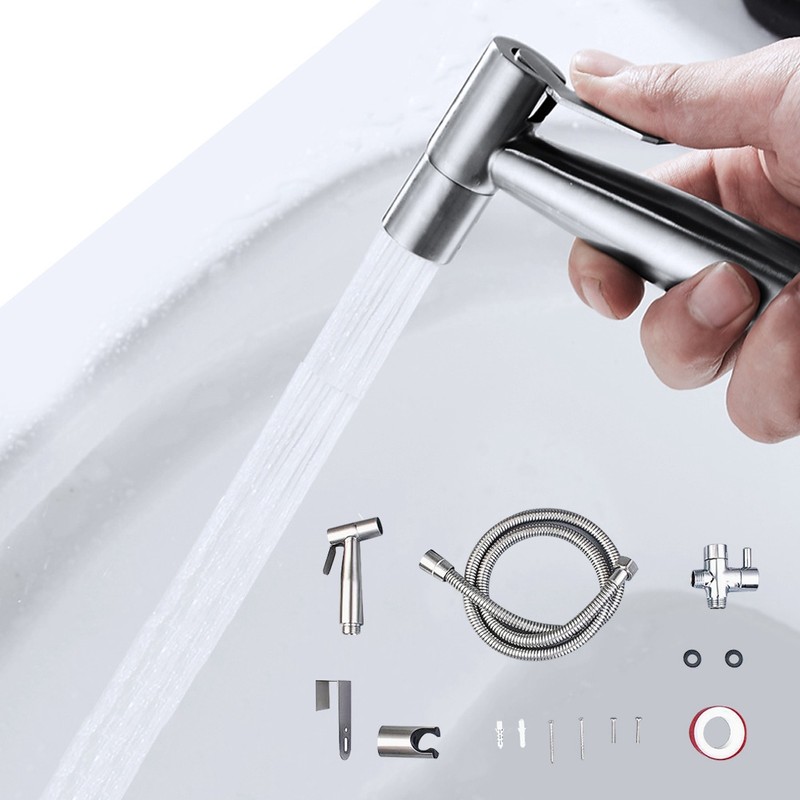 Stainless Steel Bidet Sprayer Spray Head Toilet Attachment Cleaning Tool
