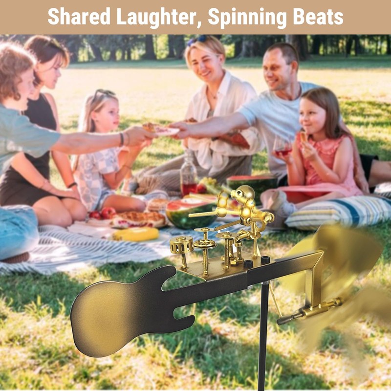 Metal Rock Band Windmill, Drummer Windmill Drummer Windmill Garden Decoration,