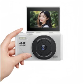 4K Digital Camera for Photography, 64MP UHD Vlogging Camera for YouTube with 18X Zoom, Autofocus Retro Compact Video Camera with 3 Inch Flip Screen for Travel (-2214240057911)