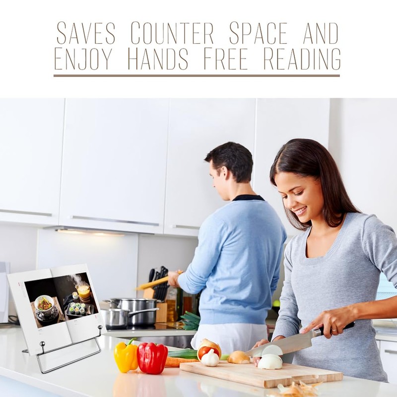 Book Stand Holder Cookbook Holders for Reading Hands Free Metal