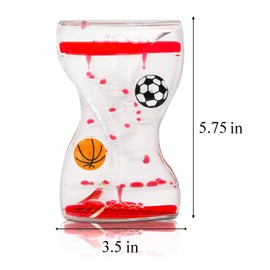 Super Z Outlet Colorful Liquid Motion Bubbler Desk Sensory Toy Timer Floating Zig Zag Rotating Circles for Play, Fidgeting, Captivating Distraction(Sports)