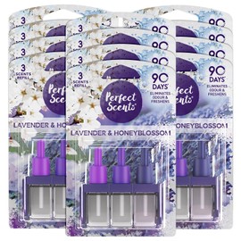 Perfect Scents 3 Scents Air Freshener Refill - Compatible with 3volution Lavender & Honey blossom 20ml (12 Pack)