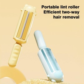 VATEKIO Pet Hair Remover Roller, Reusable Dog Cat Hair Removal Brush, Self Clean Lint Roller Pet Fur from Carpet，Bedding and Furniture Depilation Roller Tools (Yellow)