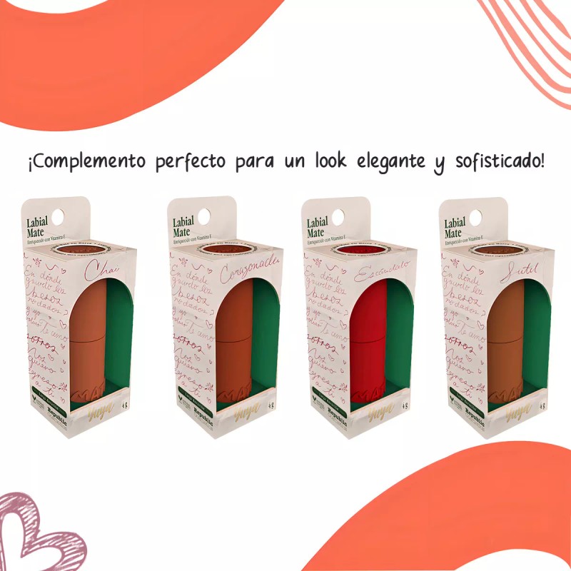 Yuya Set De Labiales En Barra Yuya Tonos Mate Larga