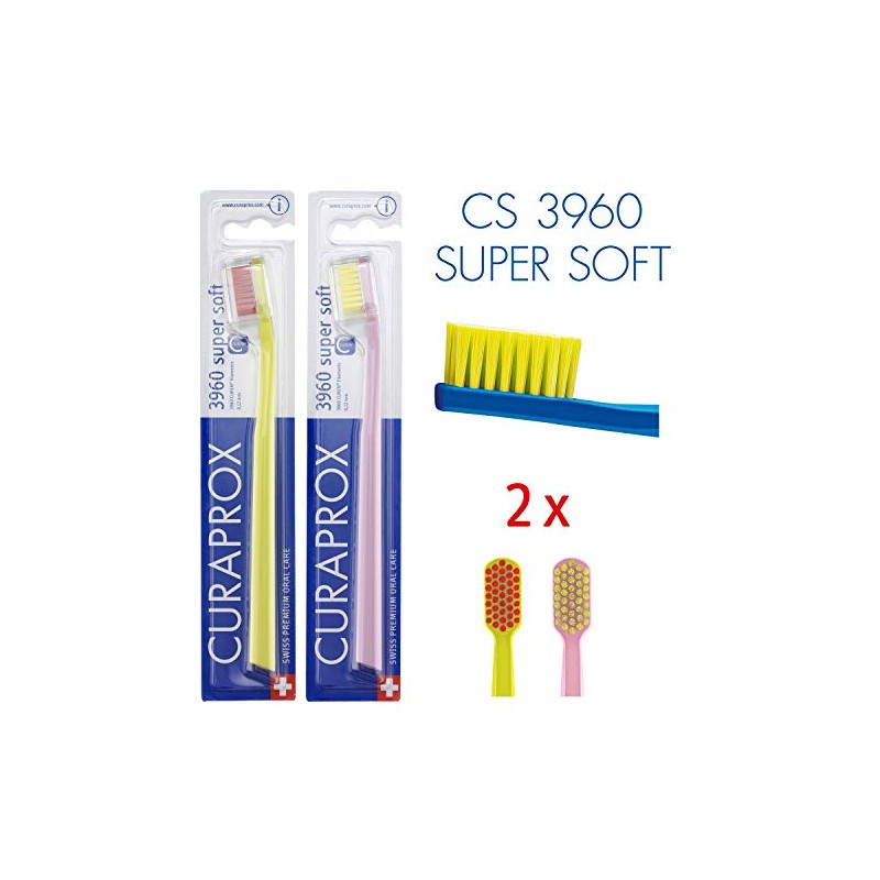 Curaprox 3960 Cepillo Polvo Dientes Súper Suave Paquete Colores Surtidos