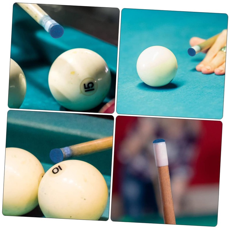 Sosoport Billiard Pool Tips 30pcs Leather Tip Replacements Billiard Necessities