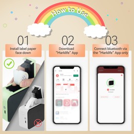 Pristar Pristar P15 Etikettiergerät Bluetooth Beschriftungsgerät Selbstklebend Wiederaufladbar Etikettendrucker, Labeldrucker für iOS&Android, Geeignet für Zuhause Schule Büro, Grün