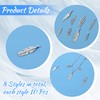 Shimmeroo 80PCS Feather Charms for Jewelry Making, 8 Styles Antique