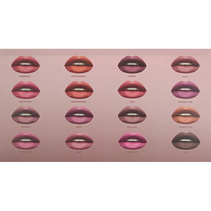 12 Labial Liquido Mate Con Delineador 12 Tonos Favor Beauty