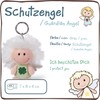 Nici Guardian Angel Keyring with Clover Leaf and Glitter Wings