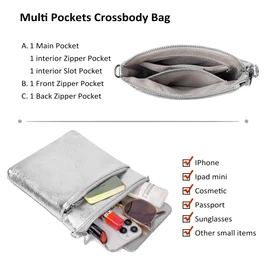 befen Genuine Leather Cross Body Bag Women Small Shoulder Bags for Women Silver Handbags for Women Travel