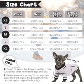 FUAMEY Dog Pullover Sweatshirt，Dog Winter Sweaters Warm Dog Clothes Dog Vest Thick Puppy Pullover Soft Pet Fleece Sweater Cute Doggie Boy Girl Outfit for Small Medium Dogs Blue M