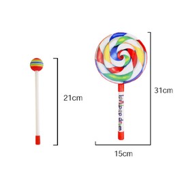 6 Inch Kids Lollipop Hand Drum Musical Instrument Toy Bring Out Your Children's Musical Talent (Diameter 15cm)
