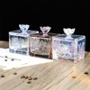 Gaolinci Roses & Butterflies Embossed Glass Candy Jar, Stained Glass