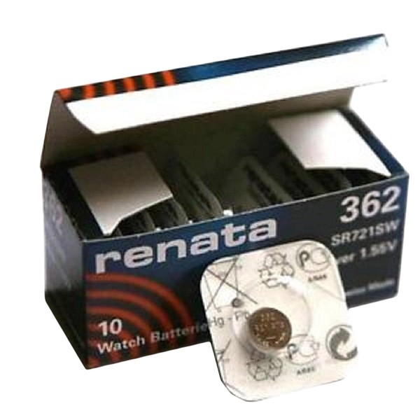Renata Single Watch Battery Swiss Made 362 or SR 721 SW or AG 11 1.5 V (5 Batteries, 362 or SR 721 SW)