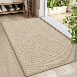 LEKEEPGO Door Mat 24"x36", Door Mat Indoor Entrance, Non Slip Rubber Backing Front Door Mat Washable Absorbent Inside Door Mat Low-Profile Doormat Entryway Mat Resist Dirt Indoor Door Mat, Khaki