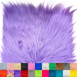 Ice Fabrics Faux Fur Fabric Squares - 10x10 Inches Pre-Cut Craft Fur - Shaggy Mohair Fabric for Costumes, Apparel, Rugs, Pillows, Decorations and More - Lavender - 10"x10"