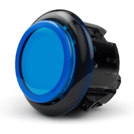 QANBA Gravity KS Gravity Mechanical Axis High Speed Silent Arcade Button 24/30MM Buttons (Transparent Blue Black (Set of 4) 24mm)