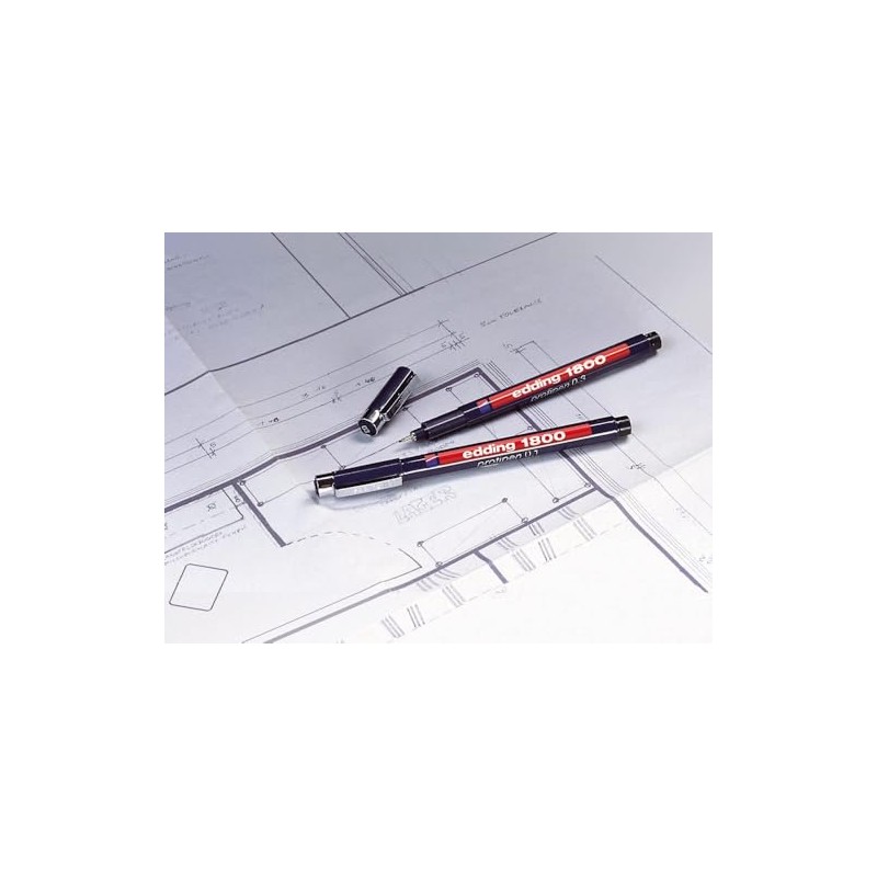 edding 1800 profipen - black - 10 pens - line