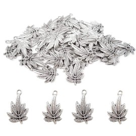 Honbay - 50 colgantes de aleación de plata envejecida, para manualidades o joyería, Plata, No es una piedra preciosa