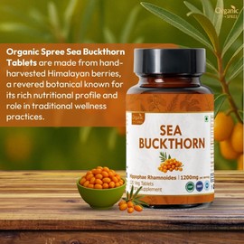 ORGANIC SPREE Sea Buckthorn 120 Tablets - Omega 7, Skin & Immune Support* - 120tab - Pack of 3