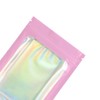 Holographic Foil Clear Window & Pink Resealable Zip Baggies for