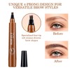 Eyebrow Pen Waterproof with 4 Micro-Fork Tip for Natural Long-Lasting