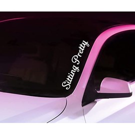 Sitting Pretty Tuning Vinyl Sticker, Vinyl Decal Car Sticker, Car Windscreen Window Sticker, JDM Slammed VAG Dub Camper Euro Sticker, 550mm