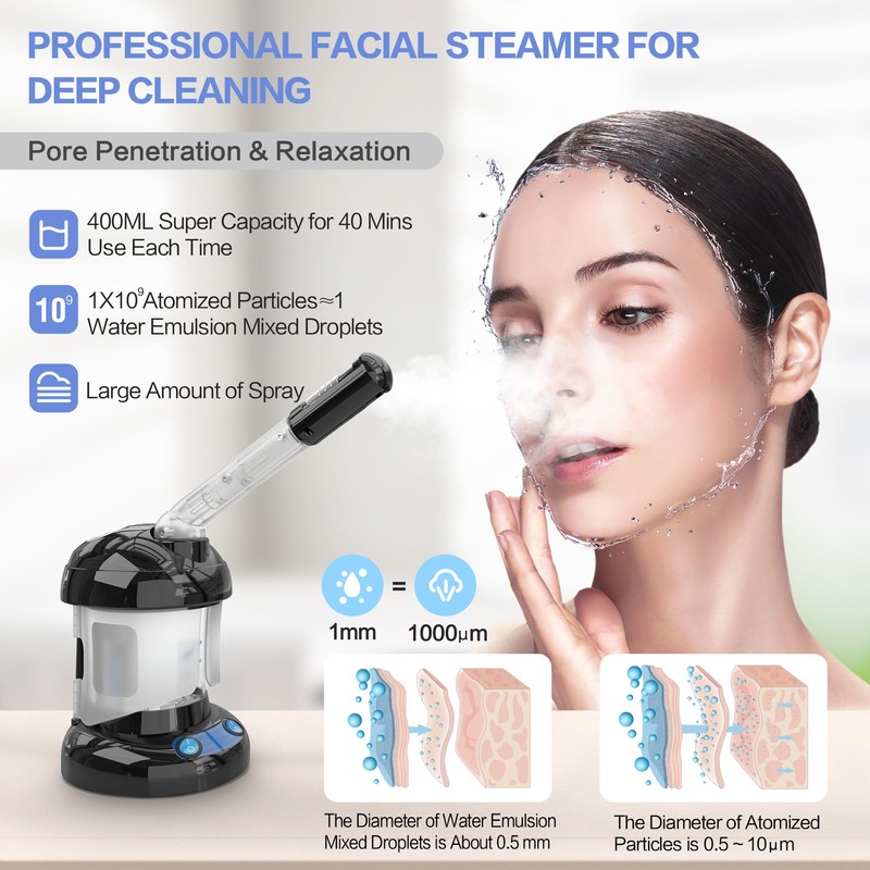 Kingsteam Facial Steamer - Ozone Steamer with Extendable Arm -