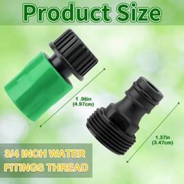 6 Sets Garden Hose Quick Connector, 3/4 Inch Plastic Water Hose Fittings Male and Female Connectors Hose Adapters