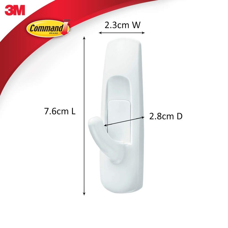 Command Medium Utility Hooks, White, 2-Hooks, 4-Strips, Organize Damage-Free