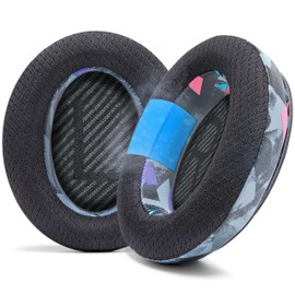 WC Freeze QC35 – Kühlgel-Ohrpolster für Bose QC35 und QC35ii (QuietComfort 35) Kopfhörer und mehr | Atmungsaktives Sportgewebe, kühlendes Gel, extra dick und länger kühl | 90's Black